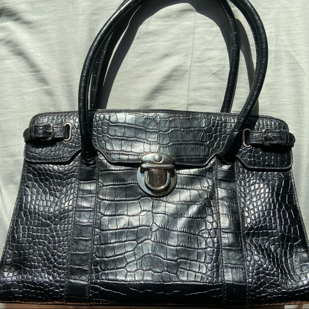 loft crocodile skin vintage handbag